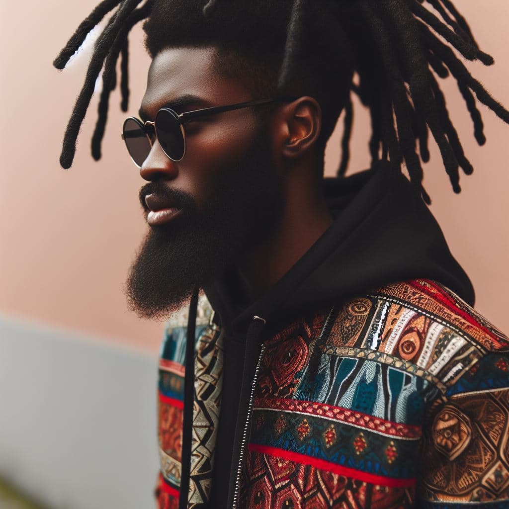 Patterned jacket front view